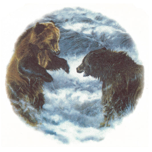 Grizzly Bear in Action Overglaze Waterslide Ceramic Decals
