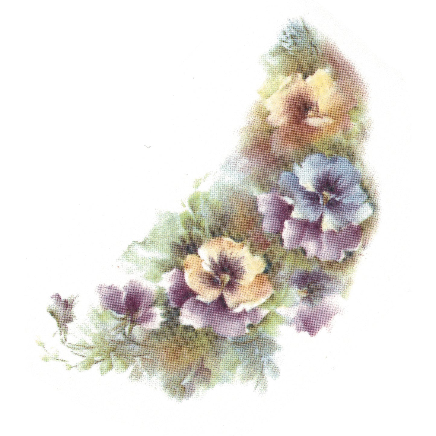 Pansies Flowers by San Do Overglaze Waterslide Ceramic Decals