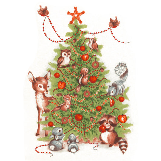 Christmas Tree and Critters Overglaze Waterslide Ceramic Decals
