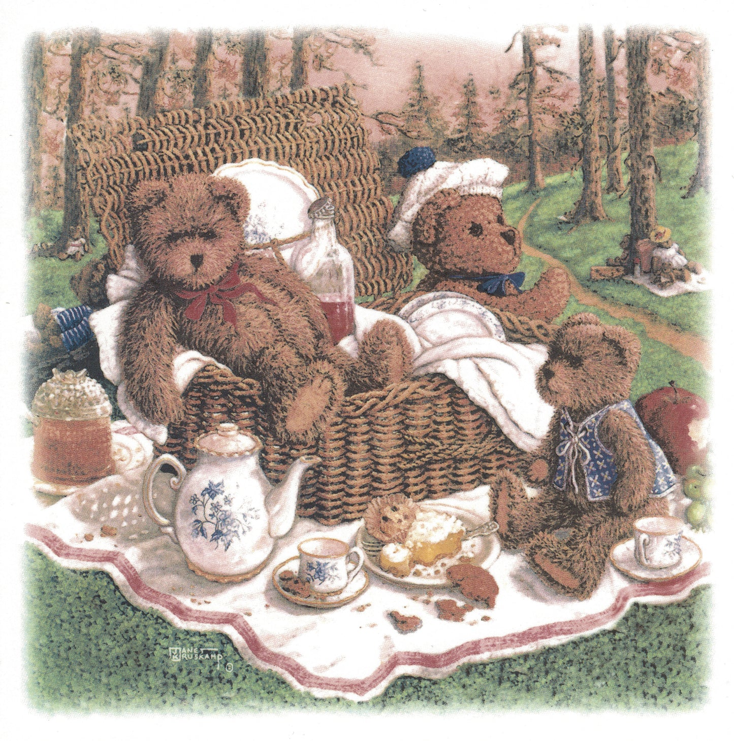Christmas Bears Square Tile Overglaze Ceramic Decals