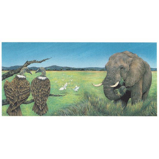Elephant Mug Wrap 7.5 x 3.5 In 1 pc Overglaze Waterslide Ceramic Decals