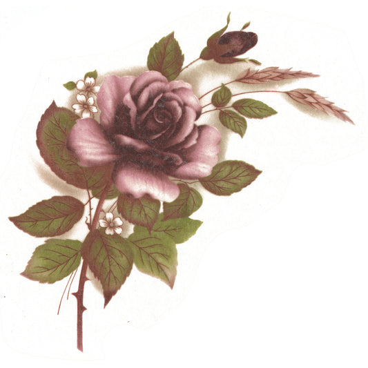 Burgundy Rose Flowers Overglaze Waterslide Ceramic Decals