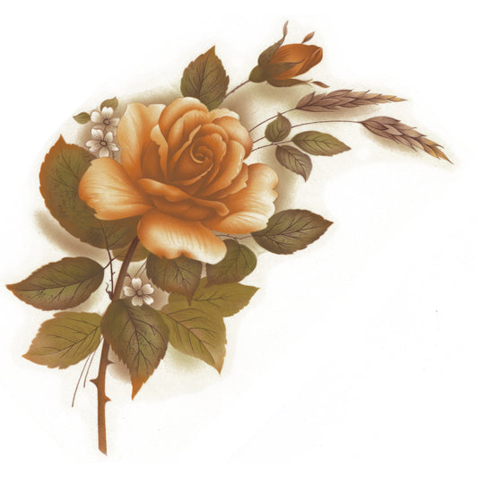 Yellow Rose Flowers Overglaze Waterslide Ceramic Decals