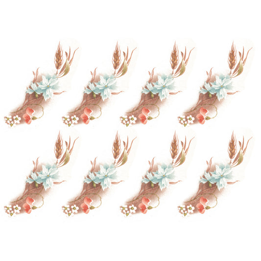 Vintage Floral Spray Warm Tones Overglaze Waterslide Ceramic Decals