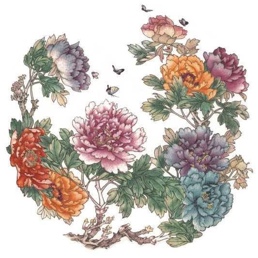 Vintage Floral Bouquet Bright Tones Overglaze Waterslide Ceramic Decals