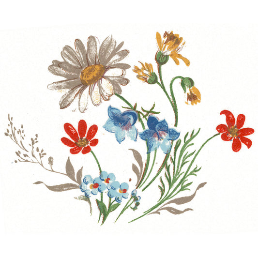 Cute Daisy Wildflowers 3 Inch 6 pcs Overglaze Waterslide Ceramic Decals