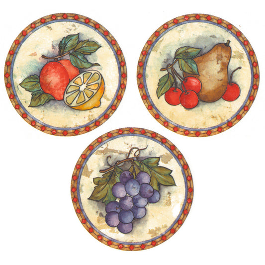 Fruit Grapes Pears Lemons Set Overglaze Waterslide Ceramic Decals