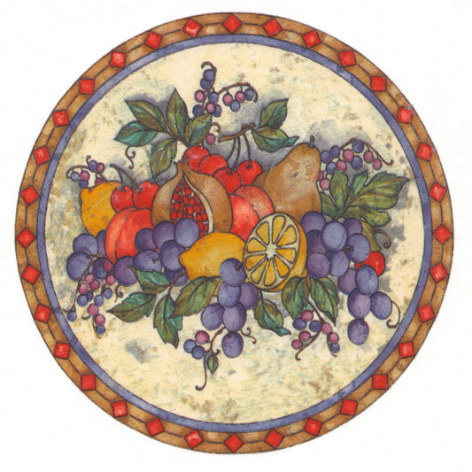 Fruit Grapes Pears Lemons Rounds Overglaze Waterslide Ceramic Decals