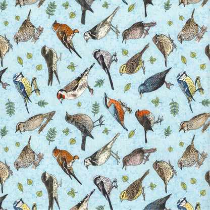 Allover Chintz Bird Song Blue Background 9 x 13.5 Inch Ceramic Decal Sheet