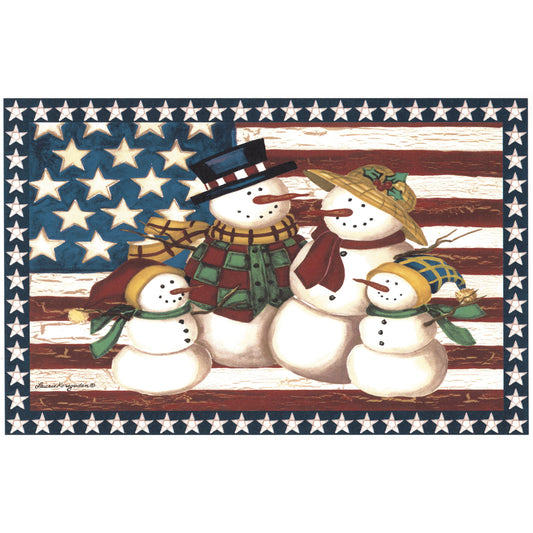 USA Flag Patriotic Snowman Christmas Tray 11 x 7 Inch 1 pc Overglaze Waterslide Ceramic Decal (Copy)
