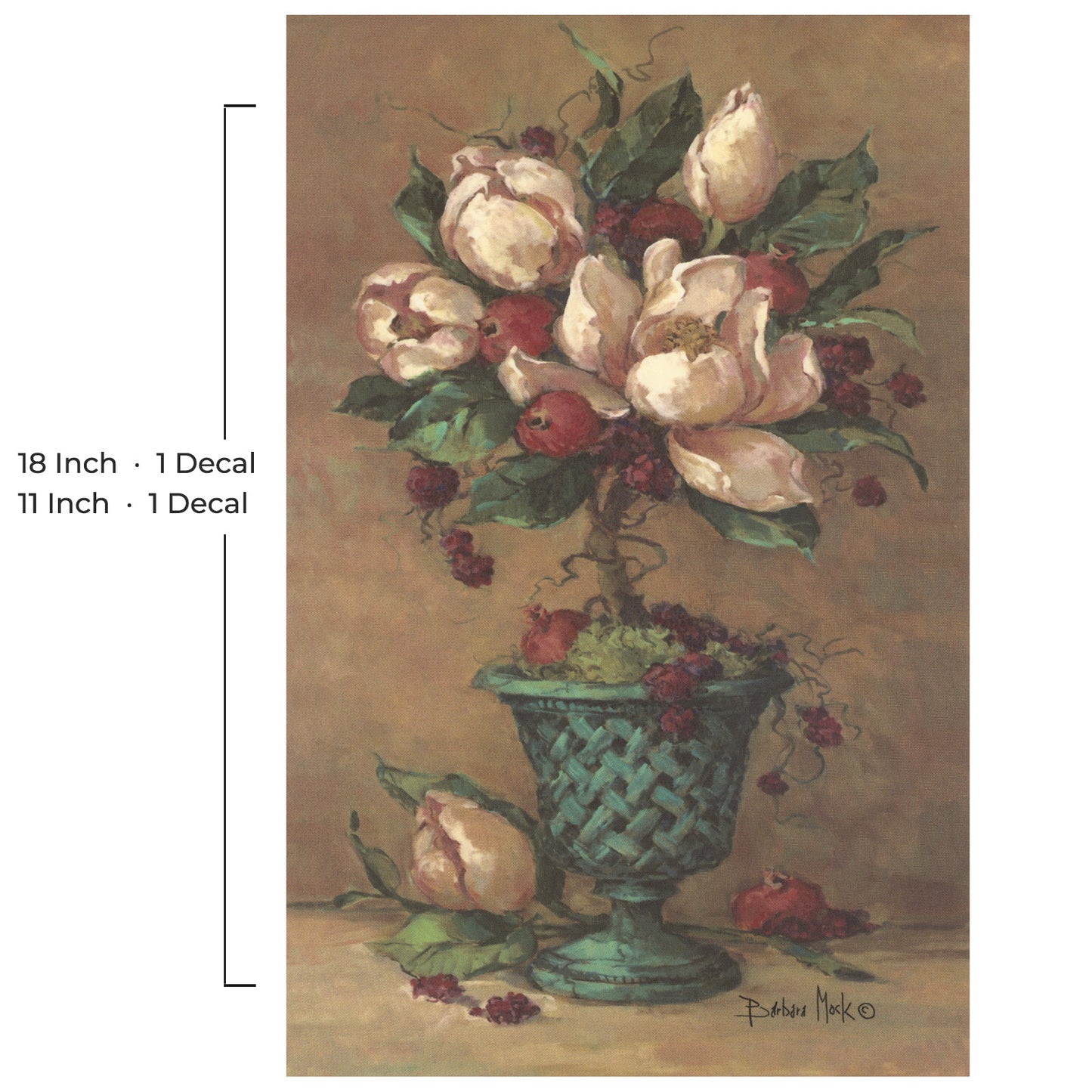 Flowers Magnolia Topiary Tray Overglaze Ceramic Decals