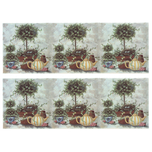 Topiary Bird Nest Mug Wrap 8 Inch 2 pcs Overglaze Ceramic Decals