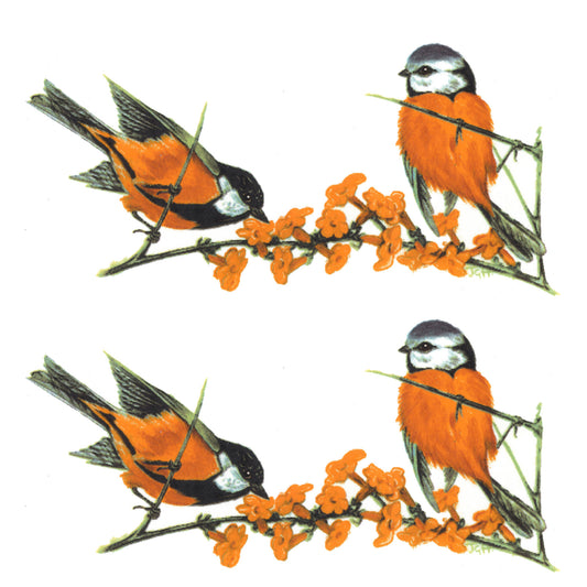 Bluetit Birds Mug Wrap 7 Inch 2 pcs Overglaze Waterslide Ceramic Decal