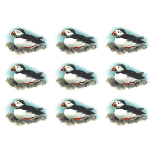Puffin Seabirds 1.5 Inch 9 pcs Overglaze Waterslide Ceramic Decals