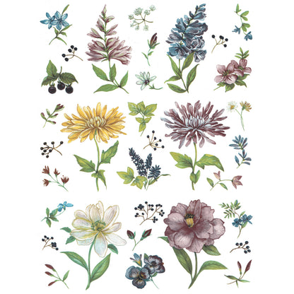 Meadow Flowers Mug Wraps 7.5 Inch 3 pcs Overglaze Waterslide Ceramic Decals