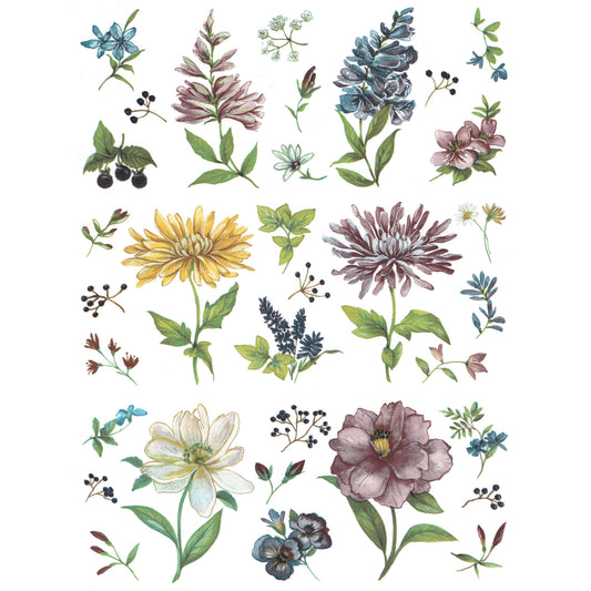 Meadow Flowers Mug Wraps 7.5 Inch 3 pcs Overglaze Waterslide Ceramic Decals