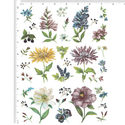 Meadow Flowers Mug Wraps 7.5 Inch 3 pcs Overglaze Waterslide Ceramic Decals