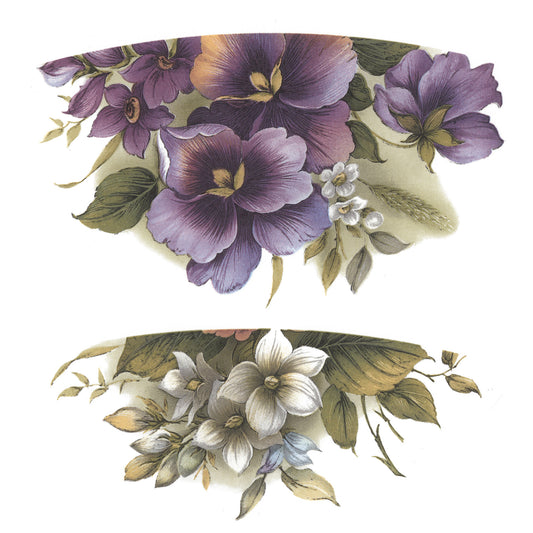 Summer Flower Teacup Wrap A 4 pcs 5 Inch Overglaze Waterslide Ceramic Decals