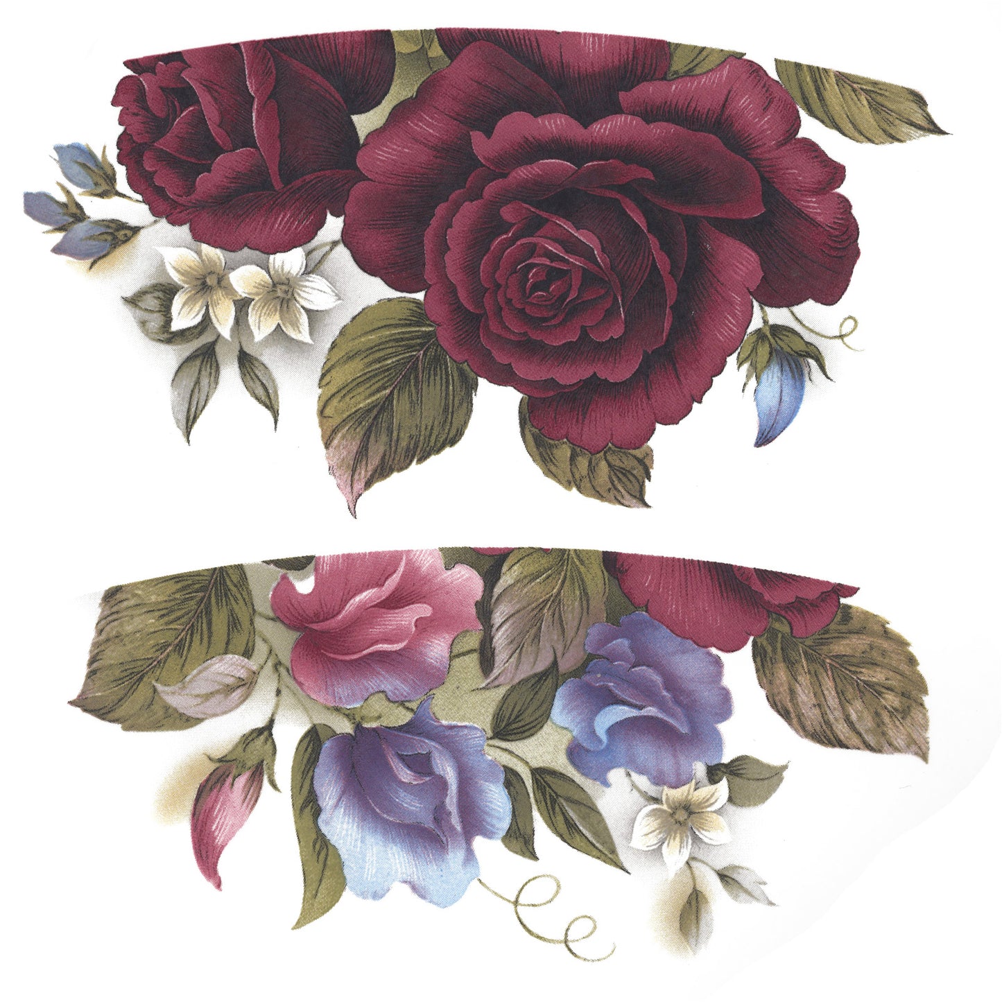 Summer Flower Teacup Wrap C 4 pcs 5 Inch Overglaze Waterslide Ceramic Decals