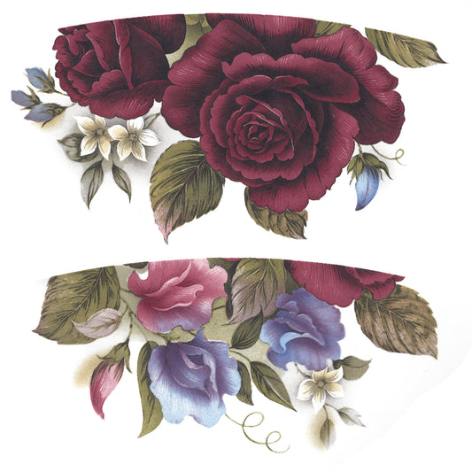 Summer Flower Teacup Wrap C 4 pcs 5 Inch Overglaze Waterslide Ceramic Decals