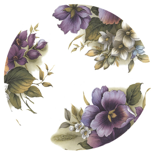 Summer Flower Saucer Wrap A 3 pcs 5 Inch Overglaze Waterslide Ceramic Decals