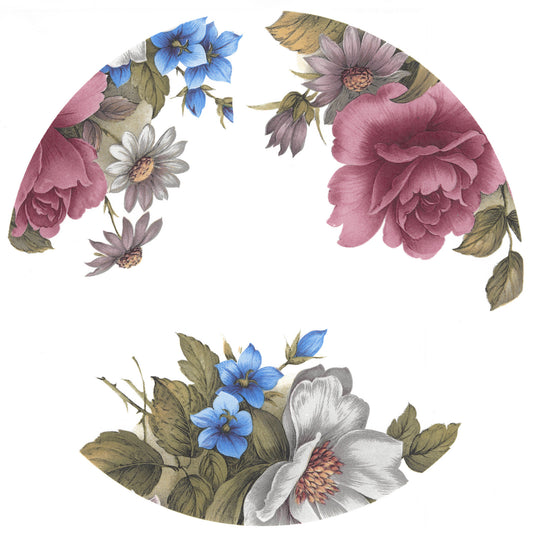 Summer Flower Saucer Wrap B 3 pcs 5 Inch Overglaze Waterslide Ceramic Decals