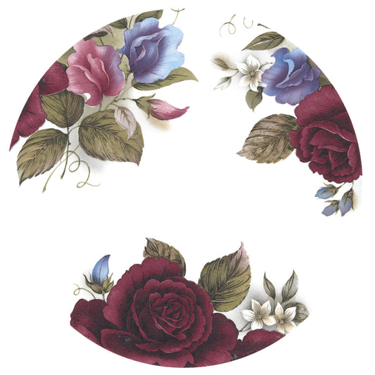 Summer Flower Saucer Wrap C 3 pcs 5 Inch Overglaze Waterslide Ceramic Decals