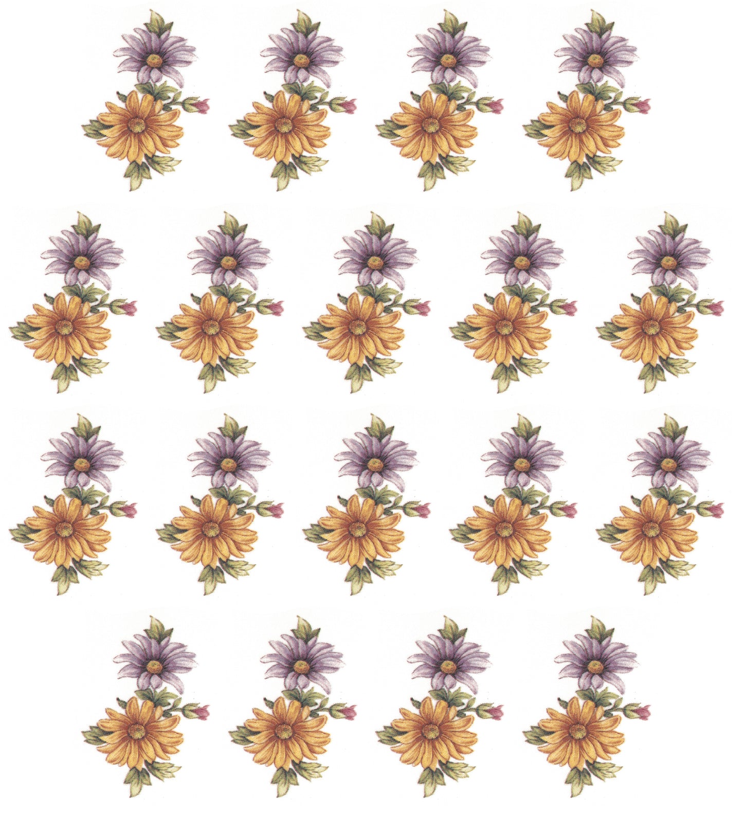 Chrysanthemum 18 pcs 1.5 Inch Overglaze Ceramic Decals