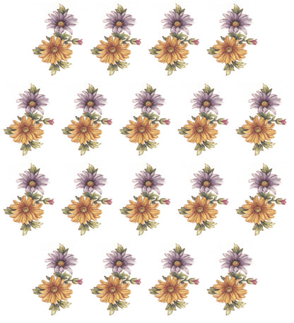 Chrysanthemum 18 pcs 1.5 Inch Overglaze Ceramic Decals
