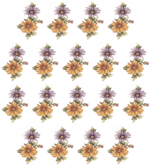 Chrysanthemum 18 pcs 1.5 Inch Overglaze Ceramic Decals