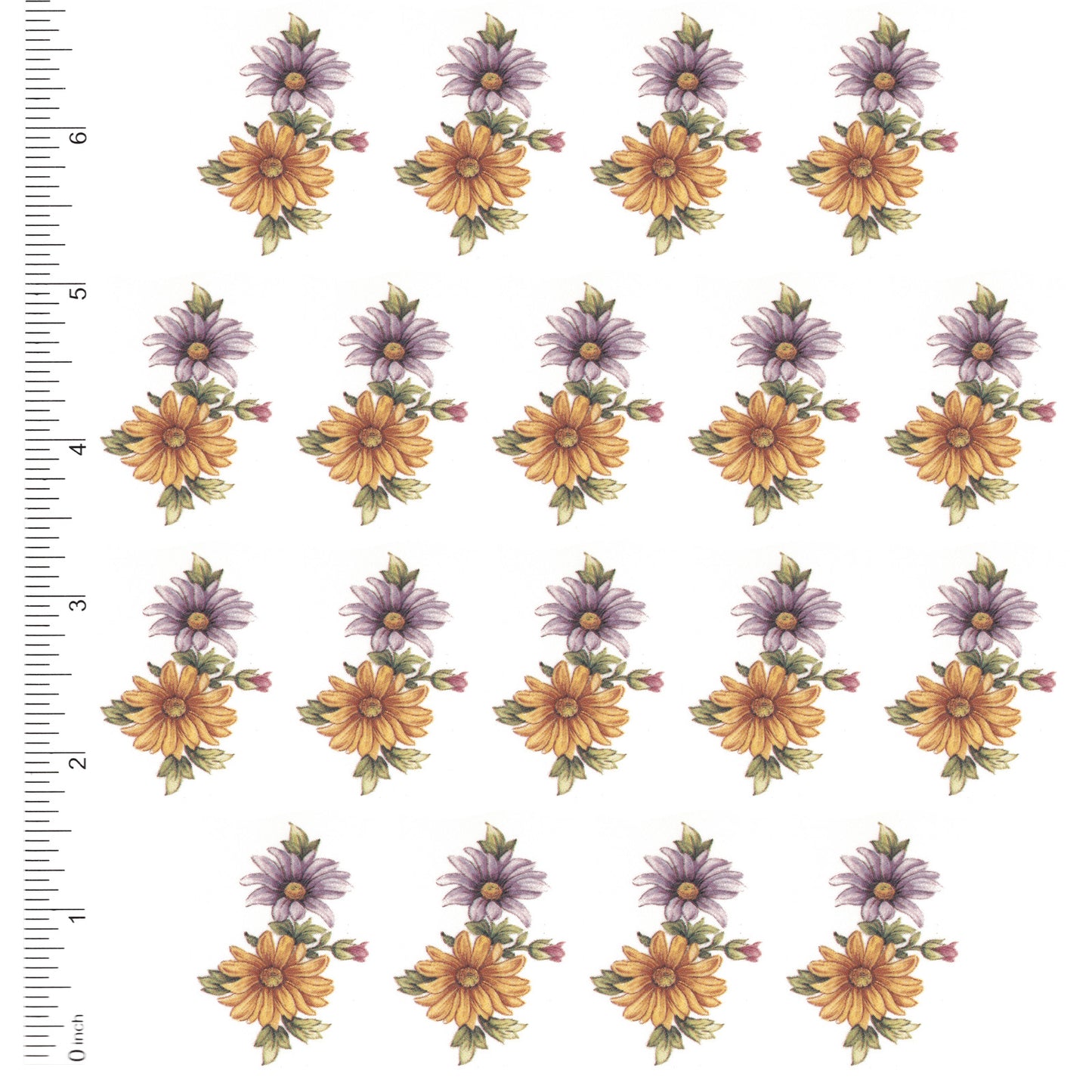 Chrysanthemum 18 pcs 1.5 Inch Overglaze Ceramic Decals