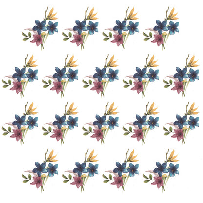Spring Flower Small Bouquets 16 pcs 1.5 Inch Overglaze Ceramic Decals