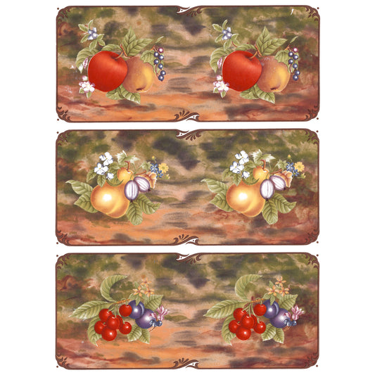 Fruit Cherry Plum Apple Pear 3 pc Mug Wrap Set Overglaze Ceramic Decals