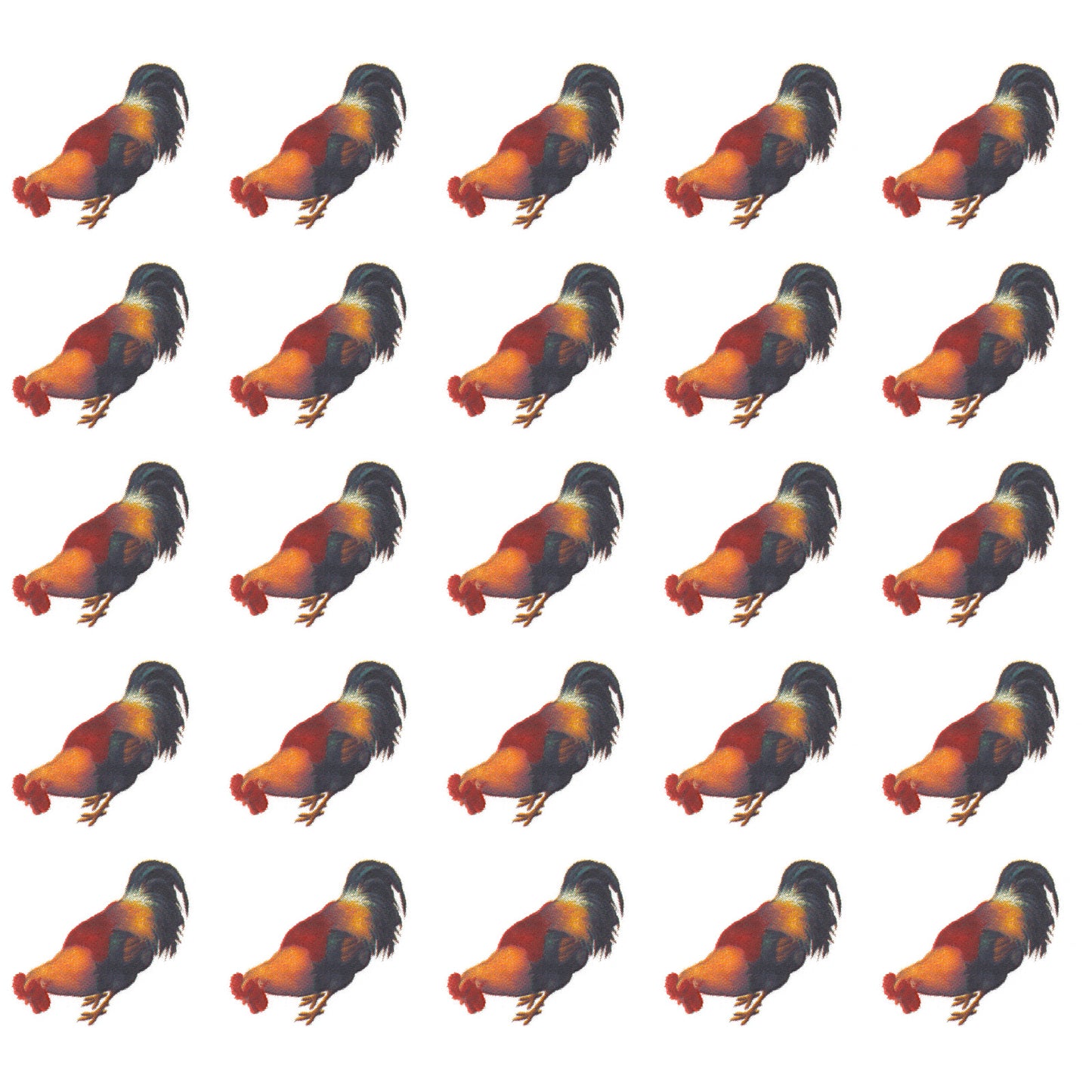 Rooster 1 Inch 25 pcs Overglaze Waterslide Ceramic Decals