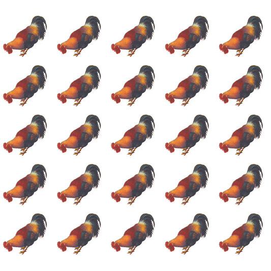 Rooster 1 Inch 25 pcs Overglaze Waterslide Ceramic Decals