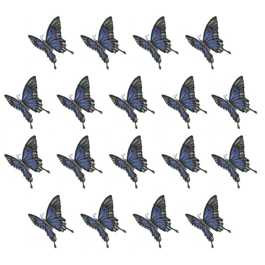 Purple Fairy Butterflies 18 pcs Overglaze Ceramic Decals