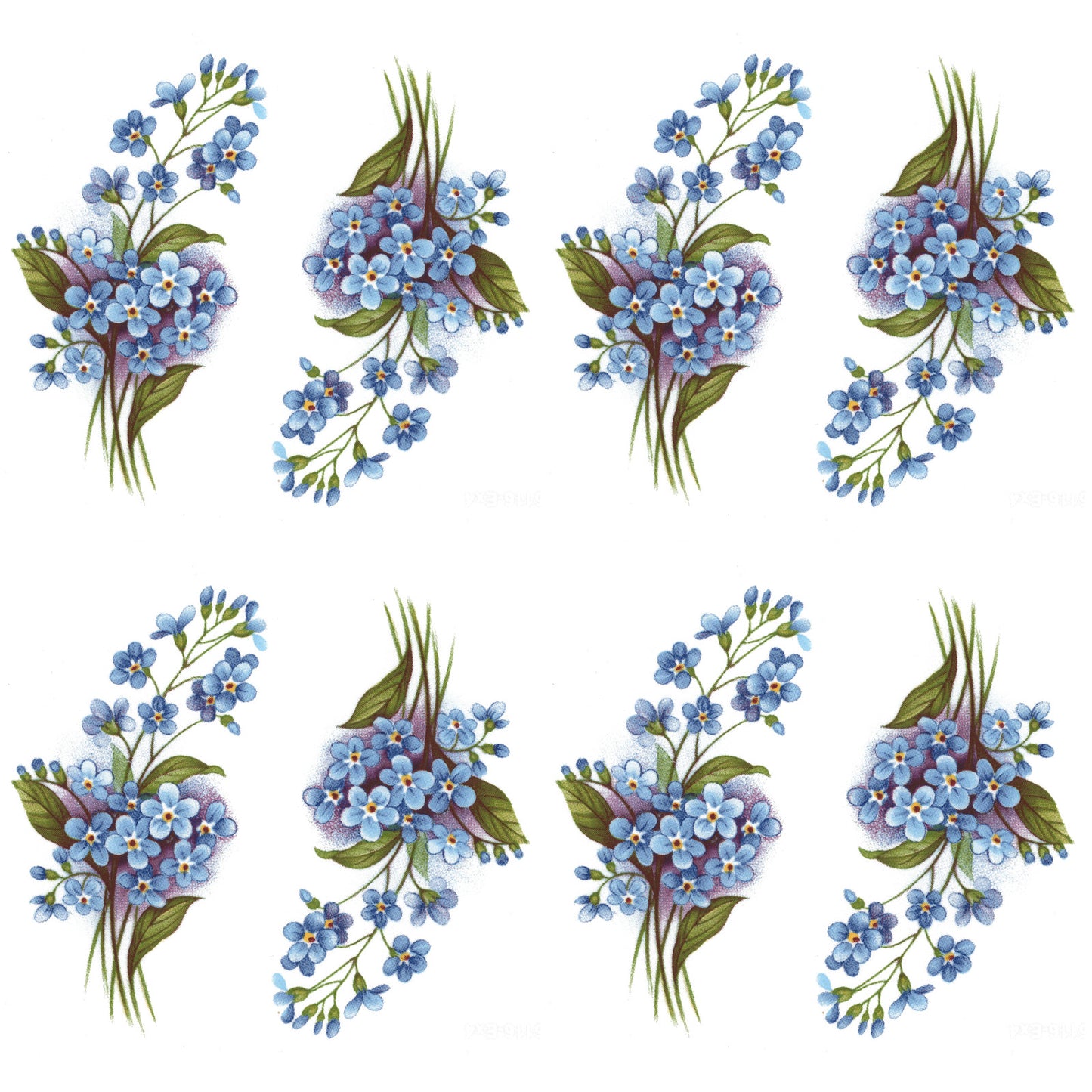 Flowers Forget Me Not Spray E Blue Overglaze Ceramic Decals