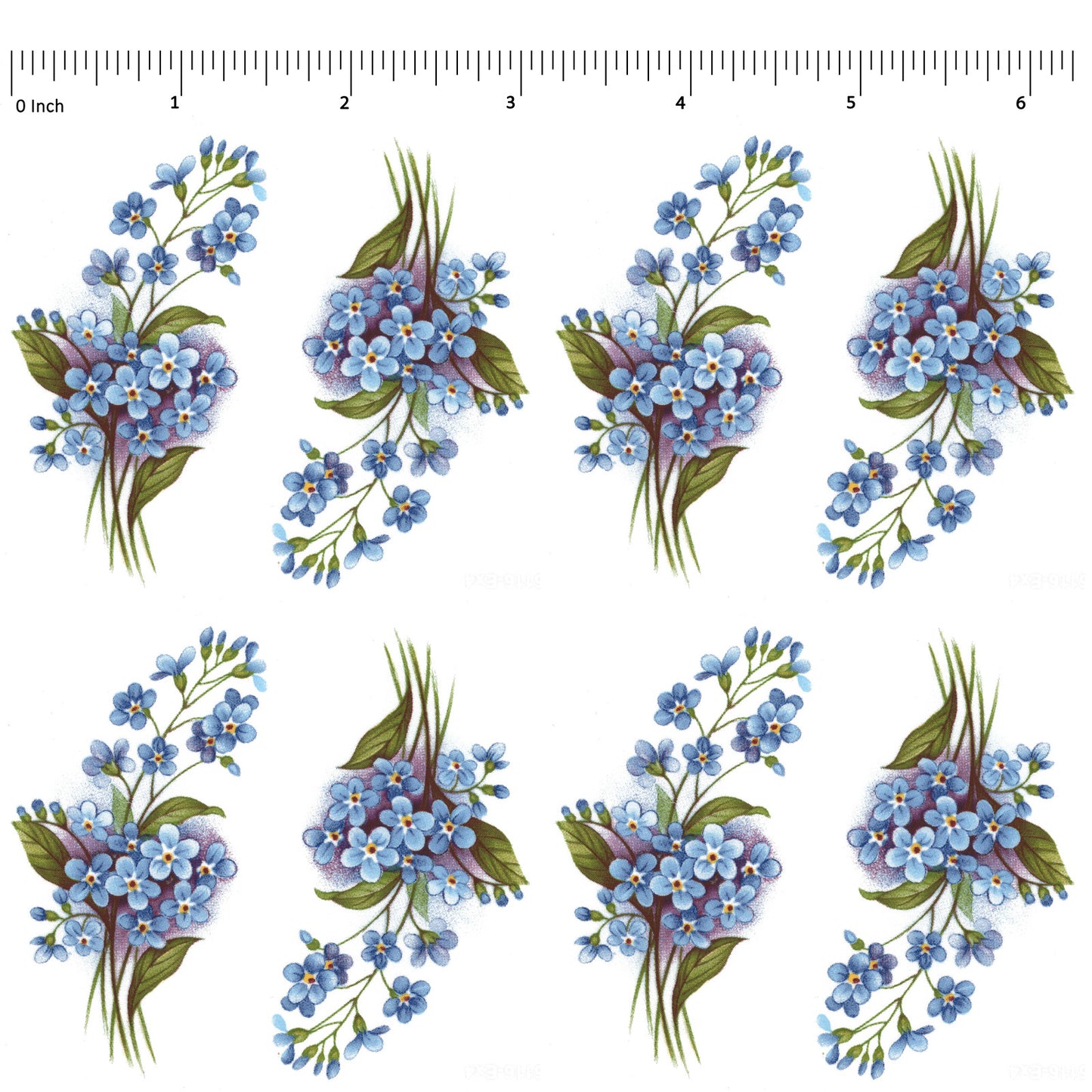 Flowers Forget Me Not Spray E Blue Overglaze Ceramic Decals