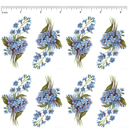Flowers Forget Me Not Spray E Blue Overglaze Ceramic Decals