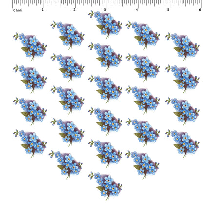 Flowers Forget Me Not Spray H Blue Overglaze Ceramic Decals
