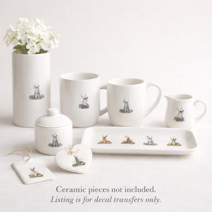 Windmills 16 pcs 1 Inch Overglaze Waterslide Ceramic Decals