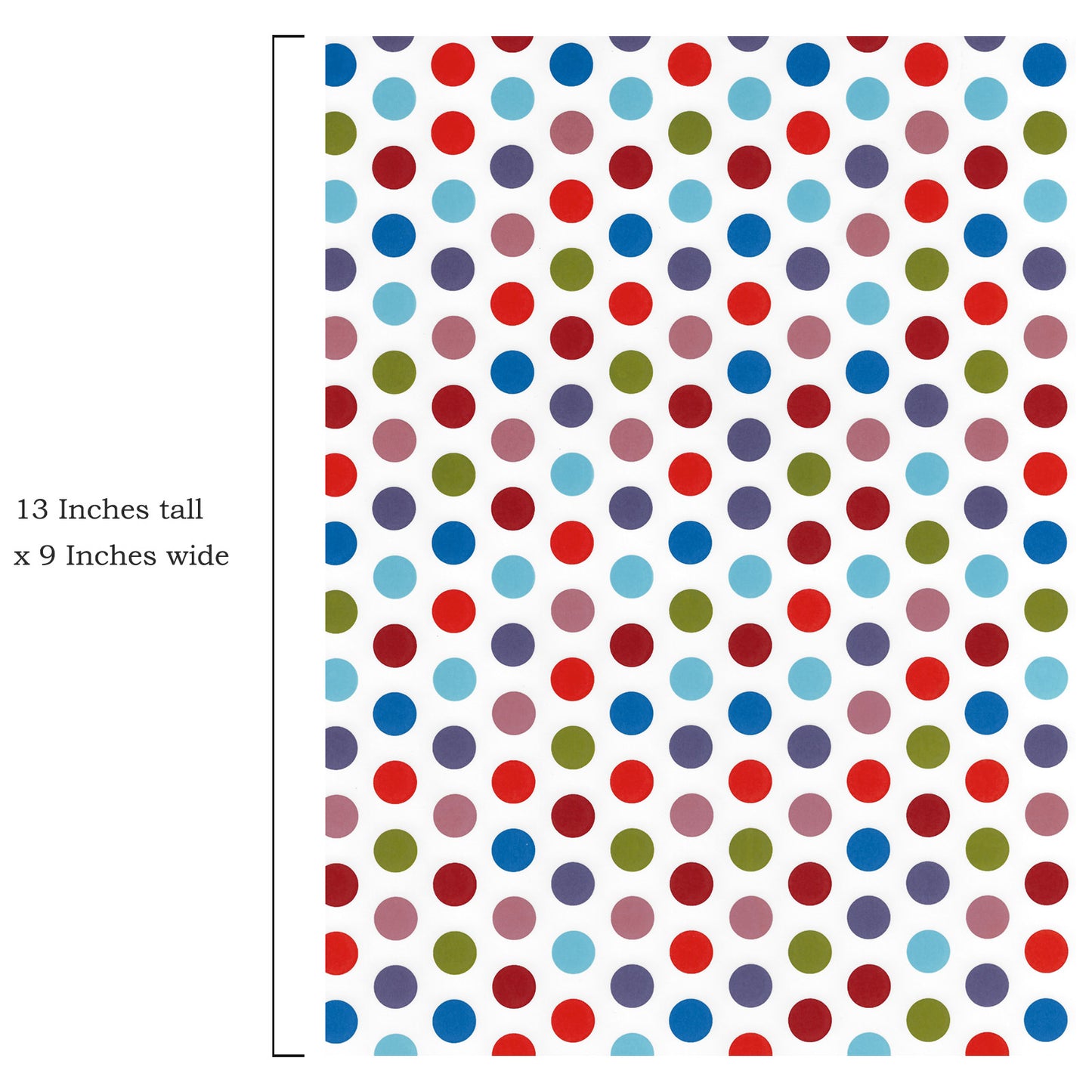 Multicolor Polka Dot 9 x 13.5 Inch Overglaze Ceramic Decal Sheet