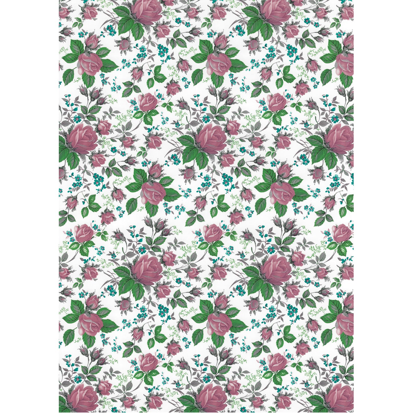Vintage Cottage Pink Rose 9 x 13.5 Inch Overglaze Ceramic Decal Sheet