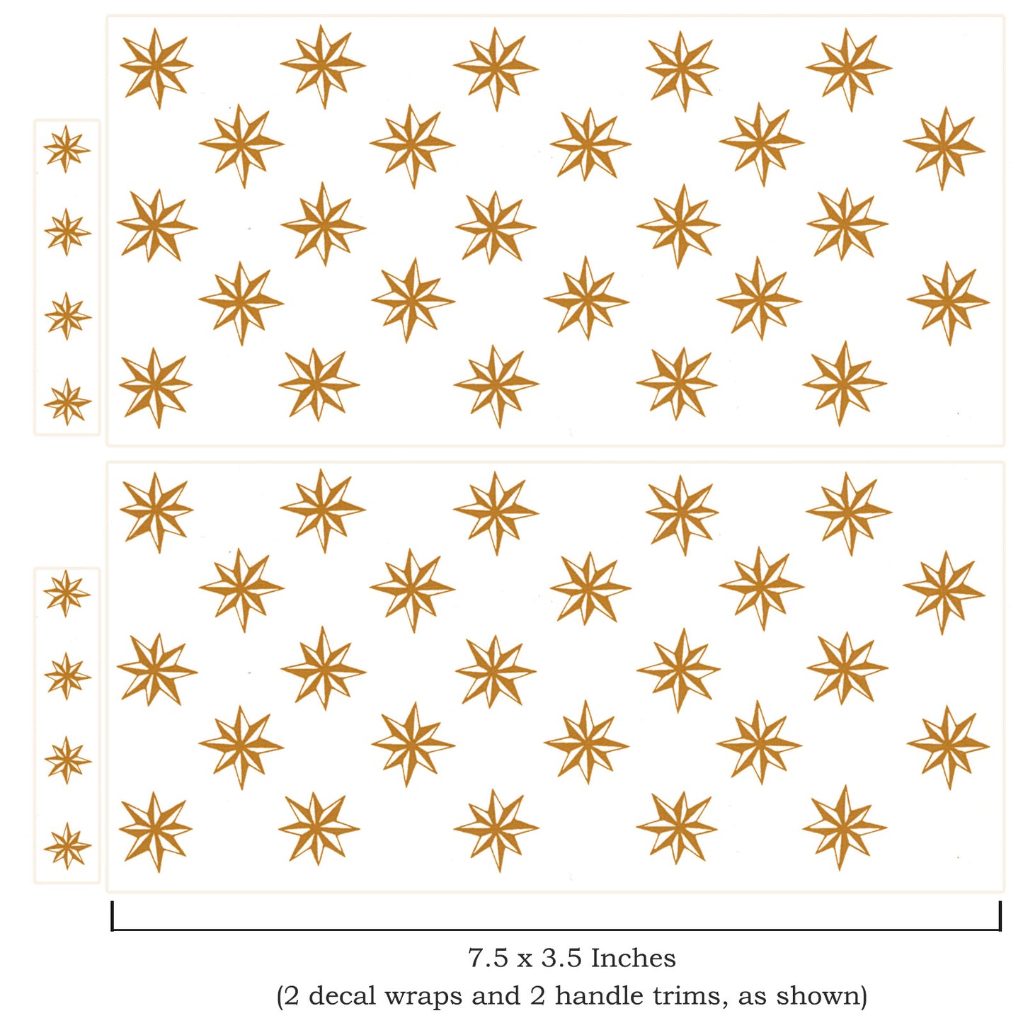 Overglaze Waterslide Ceramic Decals – Christmas Gold Star Mug Wrap