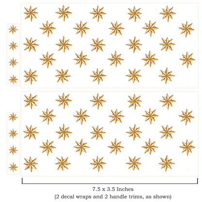 Overglaze Waterslide Ceramic Decals – Christmas Gold Star Mug Wrap