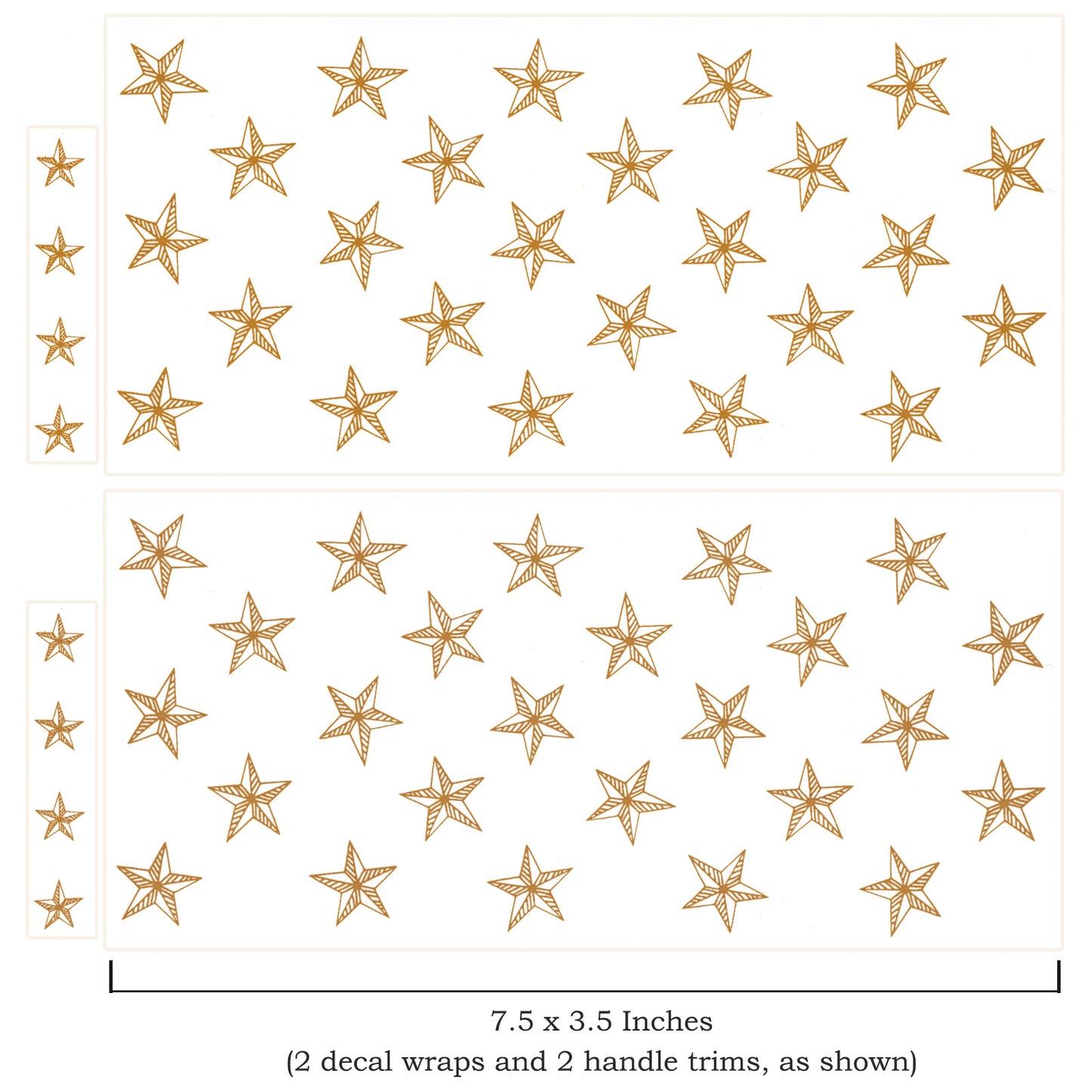 Overglaze Waterslide Ceramic Decals – Christmas Gold Star Mug Wrap