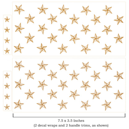 Overglaze Waterslide Ceramic Decals – Christmas Gold Star Mug Wrap