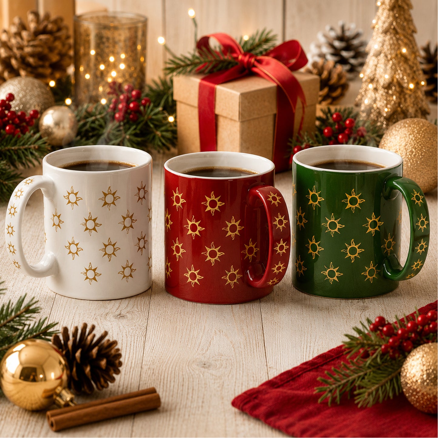 Overglaze Waterslide Ceramic Decals – Christmas Gold Star Mug Wrap