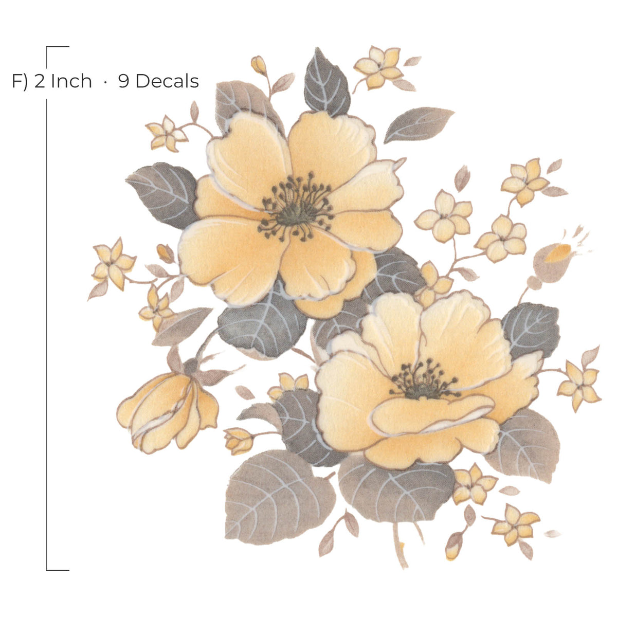 Waterslide Decal for Ceramics - Yellow Wild Roses – Vintage Botanical