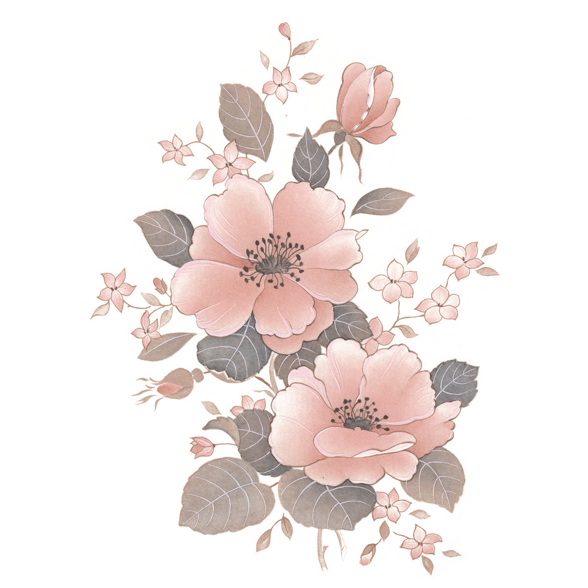 Waterslide Decal for Ceramics - Pink Wild Roses – Vintage Botanical